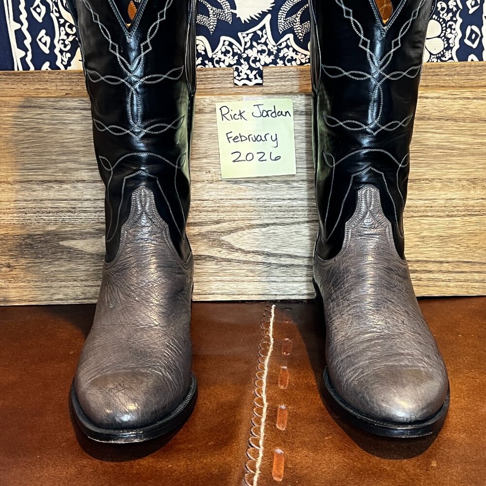 [SOLD] Lucchese San Antonio Gray Smooth Ostrich in Men's Size 11D